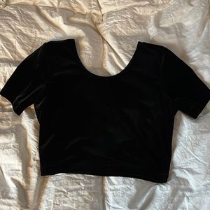 Black velvet crop top